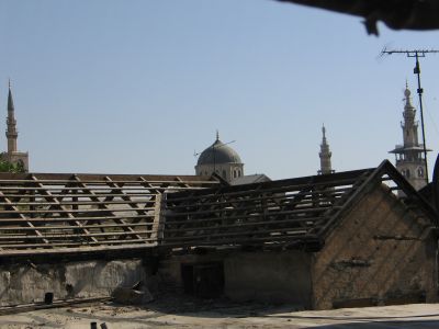Omayyad Mosque among the roofs